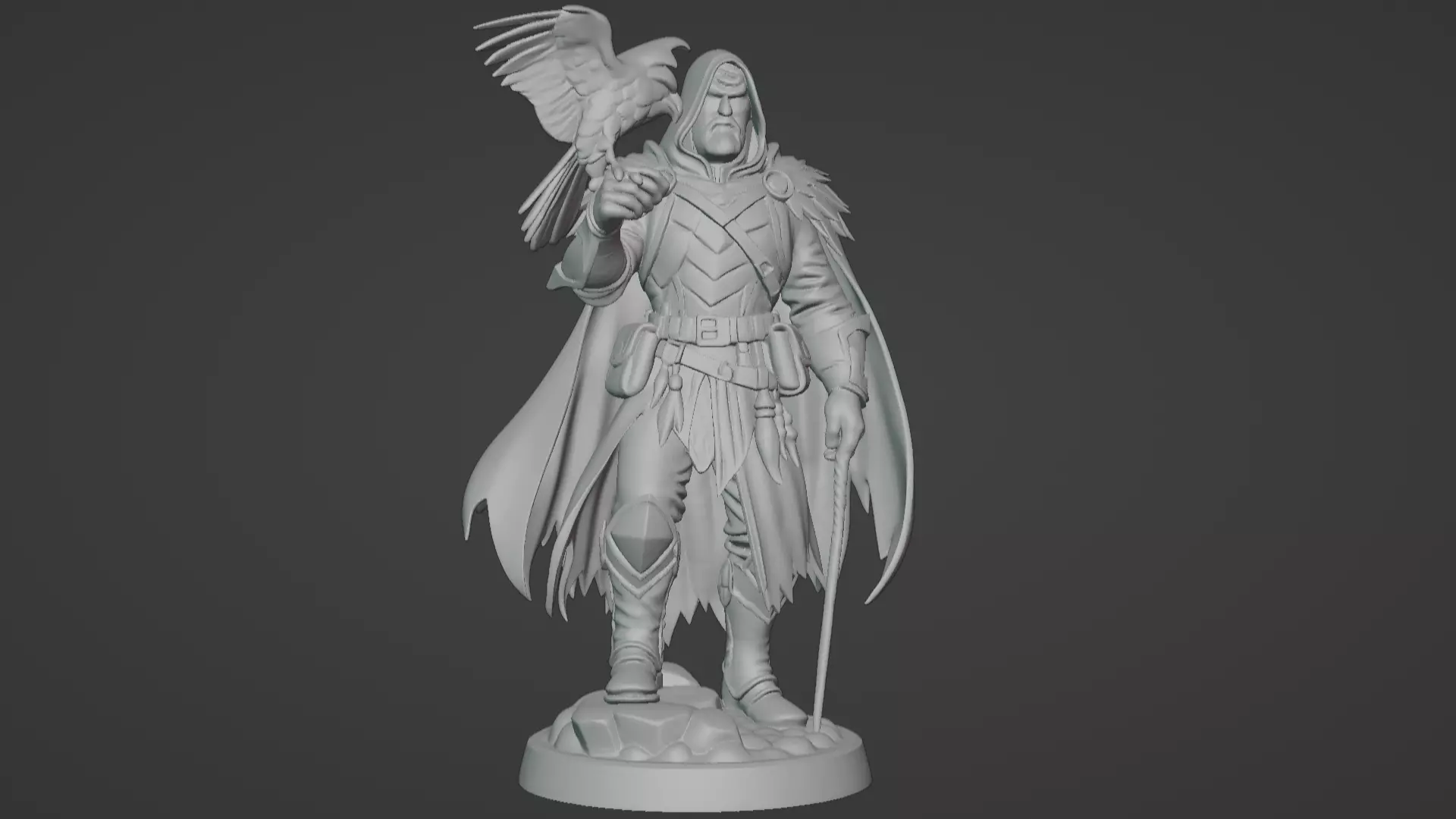 High Falconer Felgryn Ranger with Falcon 3D print model_3
