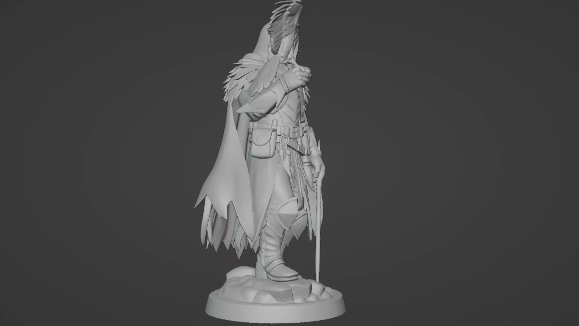 High Falconer Felgryn Ranger with Falcon 3D print model_11