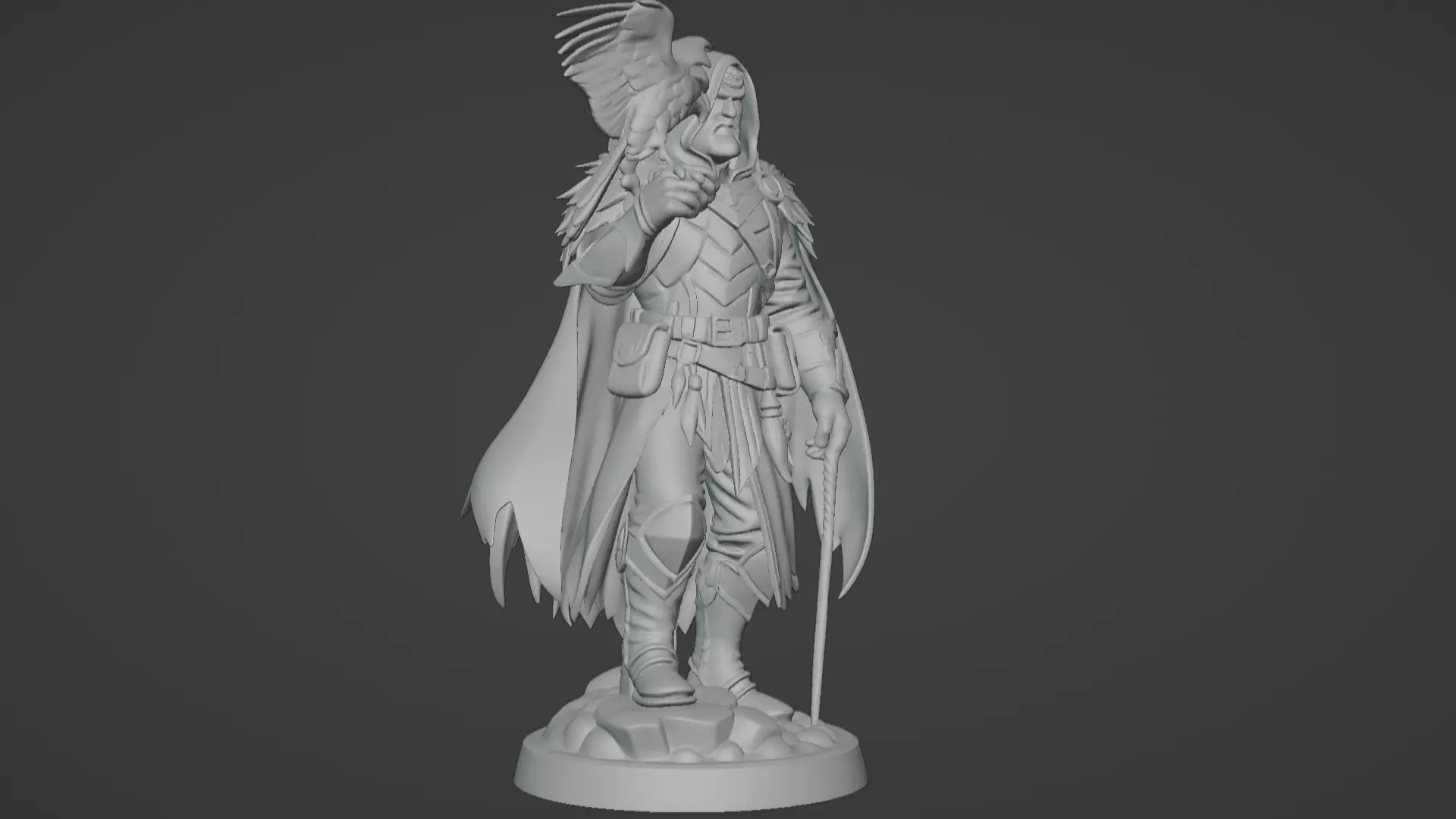 High Falconer Felgryn Ranger with Falcon 3D print model_7