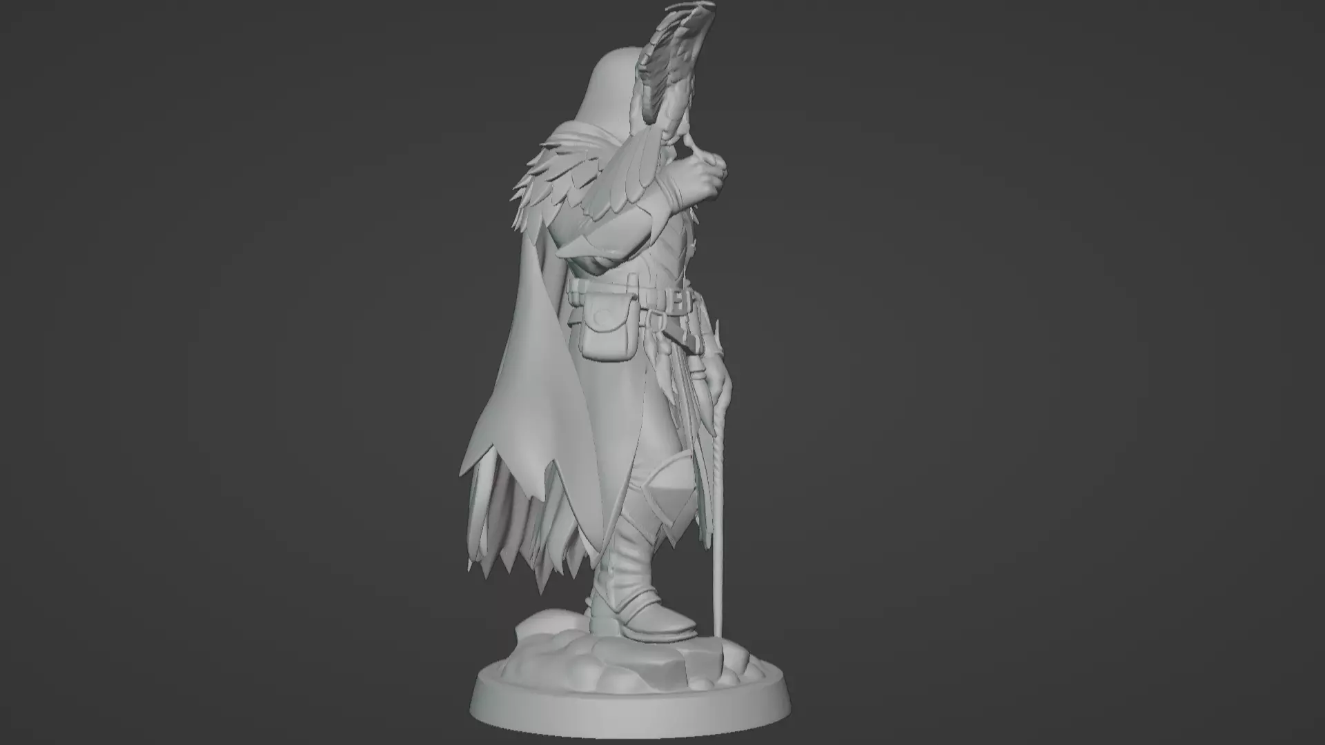 High Falconer Felgryn Ranger with Falcon 3D print model_17