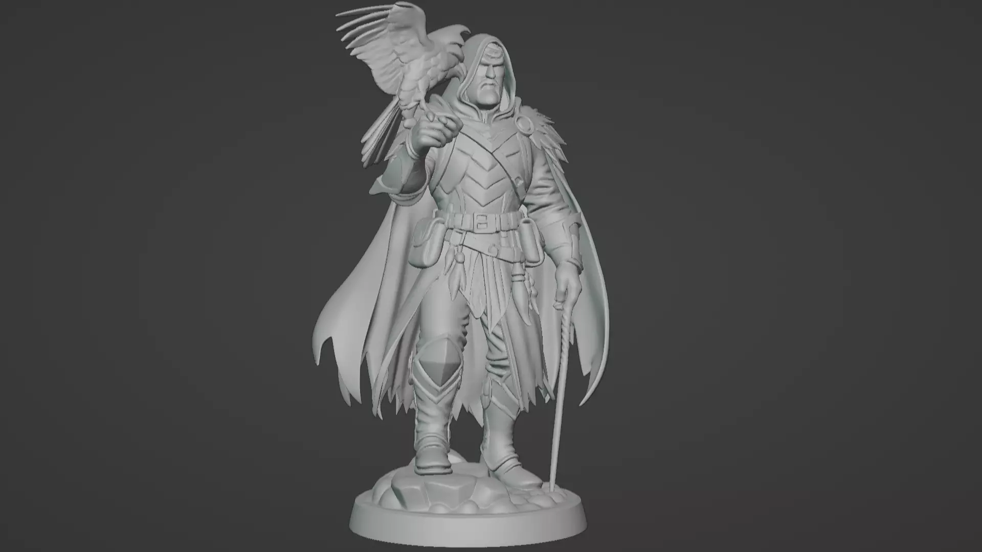 High Falconer Felgryn Ranger with Falcon 3D print model_6