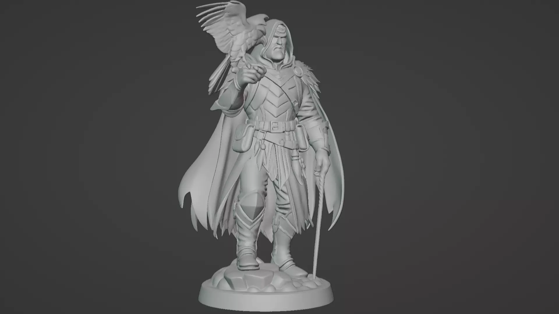 High Falconer Felgryn Ranger with Falcon 3D print model_1