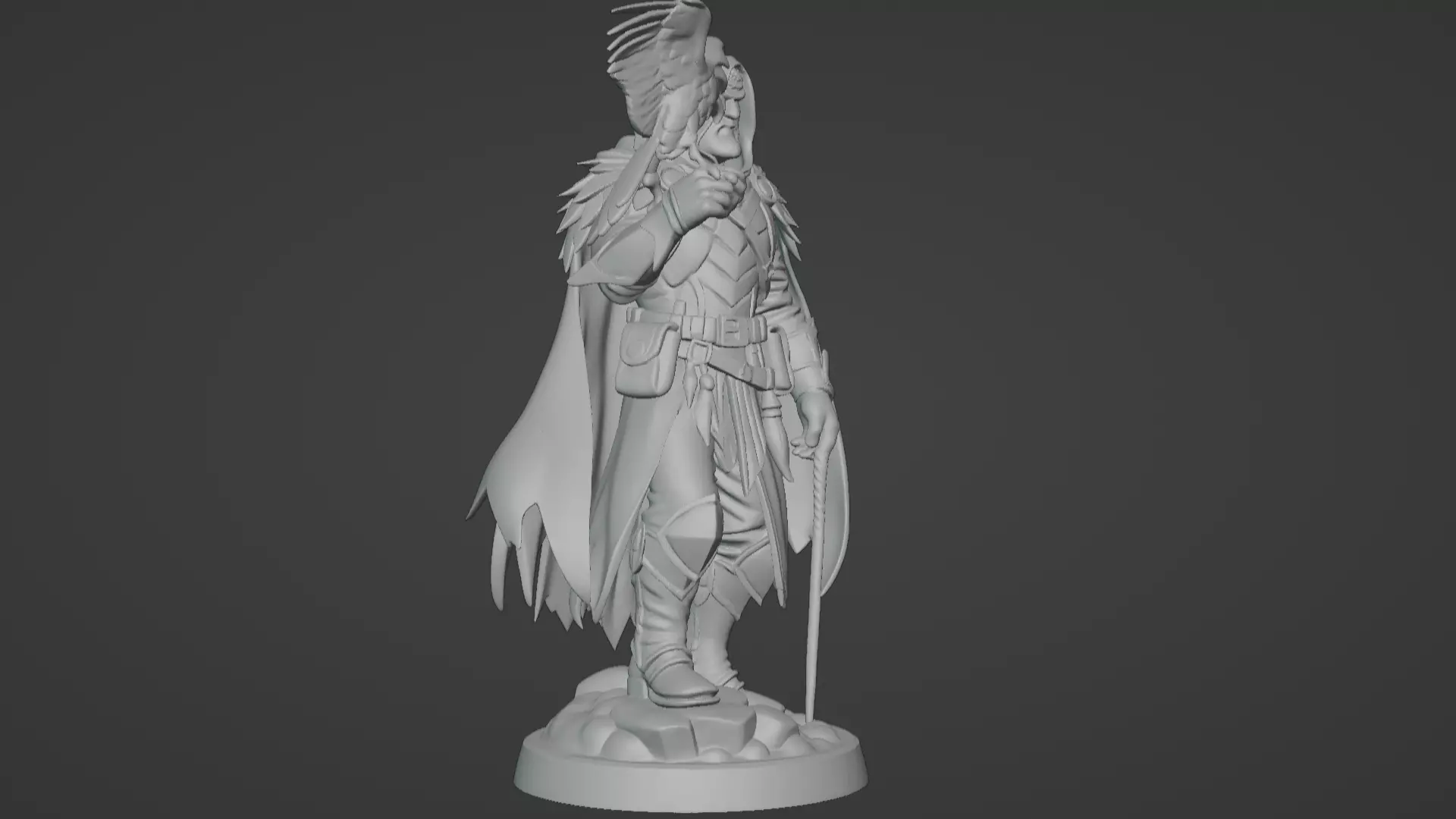 High Falconer Felgryn Ranger with Falcon 3D print model_12