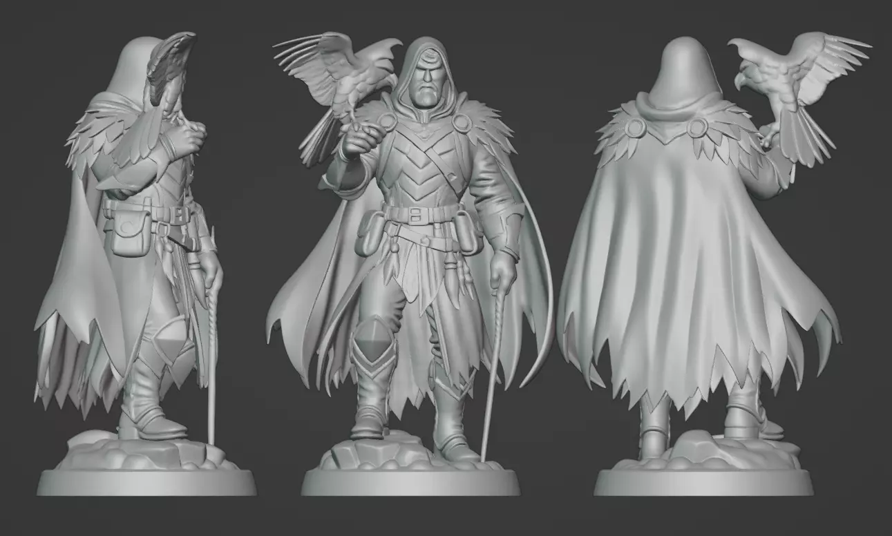 High Falconer Felgryn Ranger with Falcon 3D print model_0