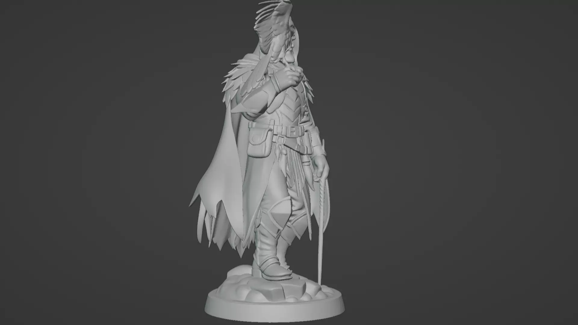 High Falconer Felgryn Ranger with Falcon 3D print model_14