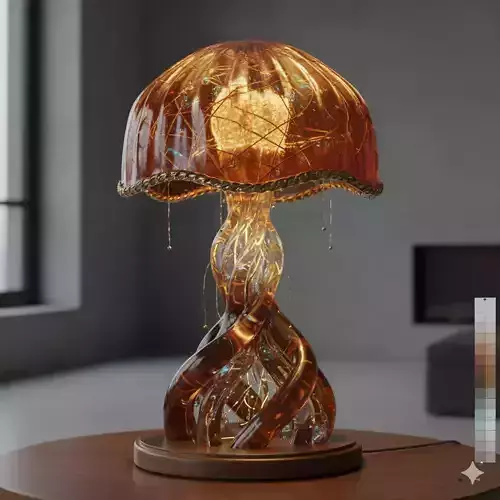 Translucent Amber Resin Table Lamp 3D print model