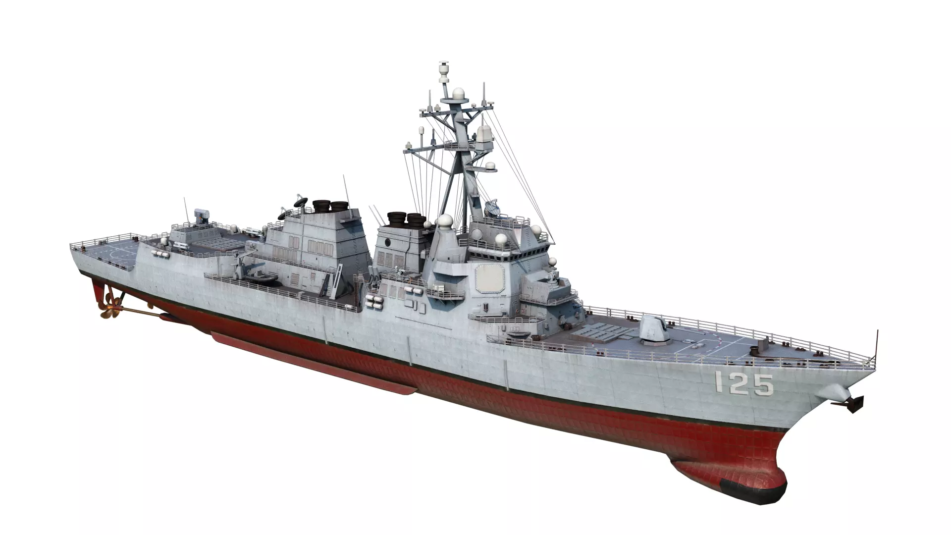 Arleigh Burke Flight III Destroyer DDG125 Low-poly 3D model_1