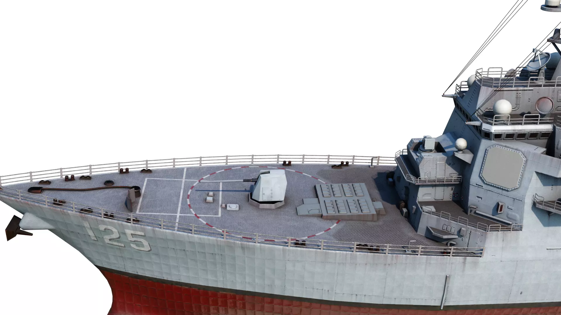 Arleigh Burke Flight III Destroyer DDG125 Low-poly 3D model_9