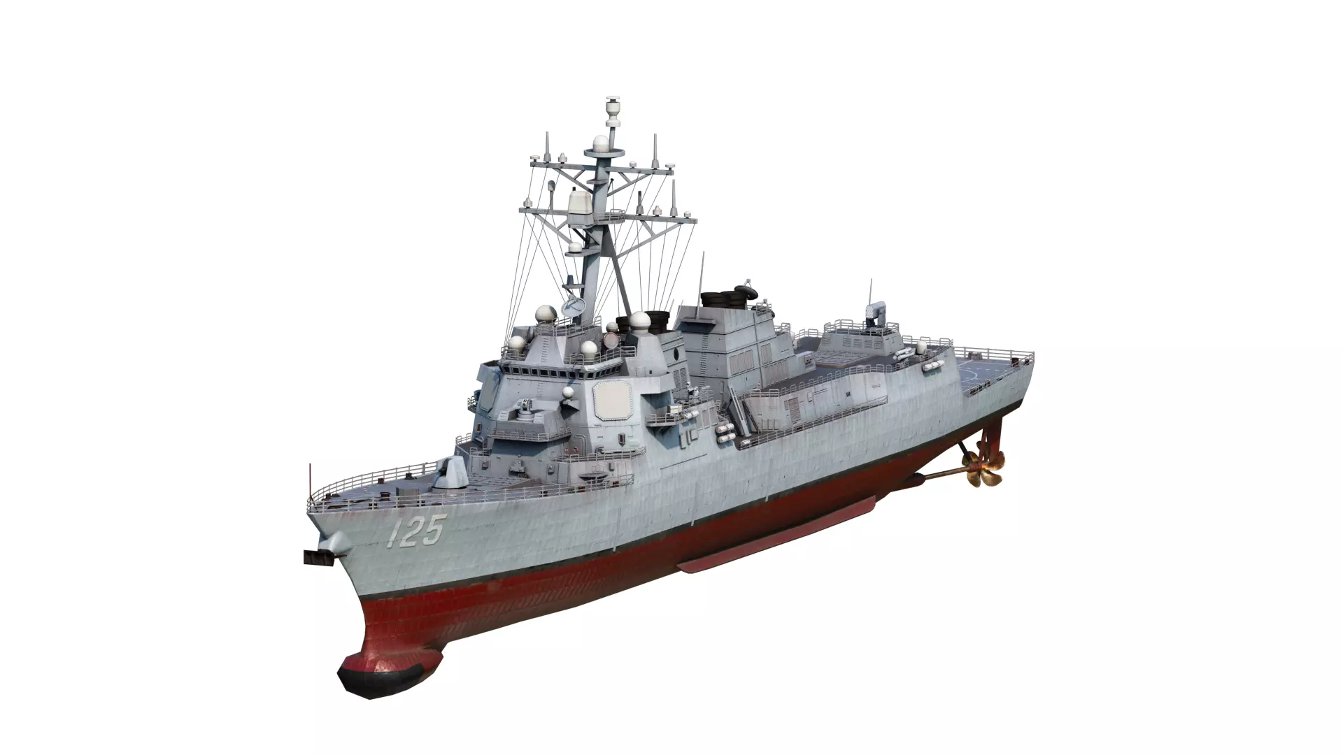 Arleigh Burke Flight III Destroyer DDG125 Low-poly 3D model_0