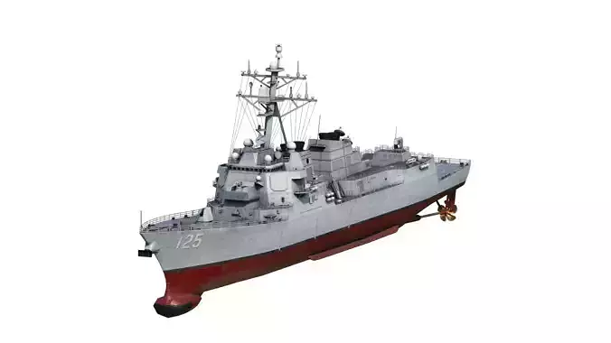 Arleigh Burke Flight III Destroyer DDG125 Low-poly 3D model