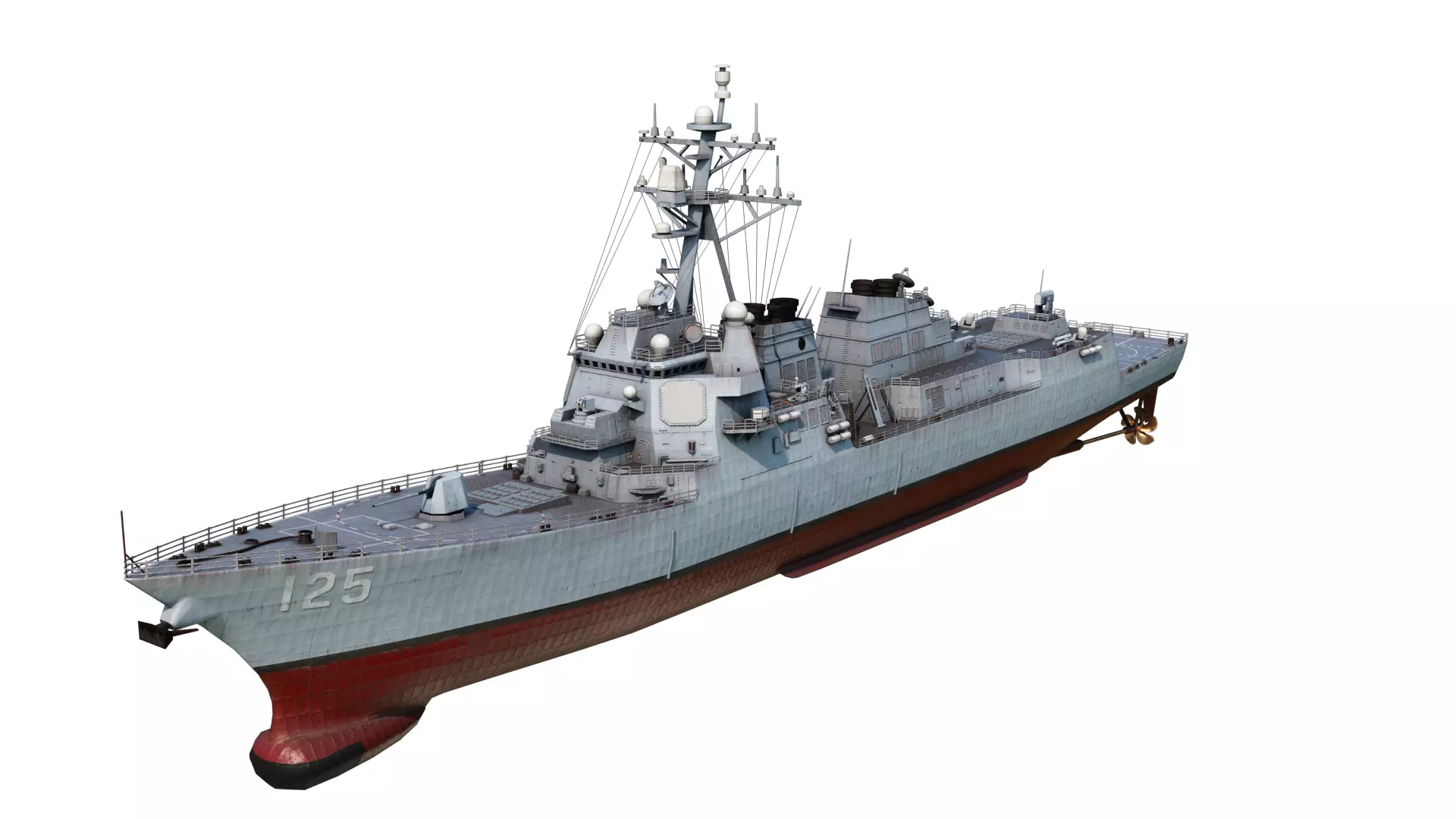 Arleigh Burke Flight III Destroyer DDG125 Low-poly 3D model_2