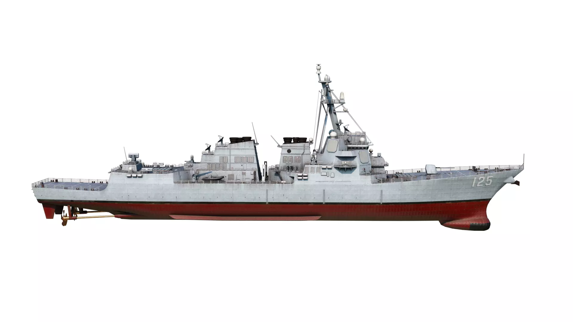 Arleigh Burke Flight III Destroyer DDG125 Low-poly 3D model_5