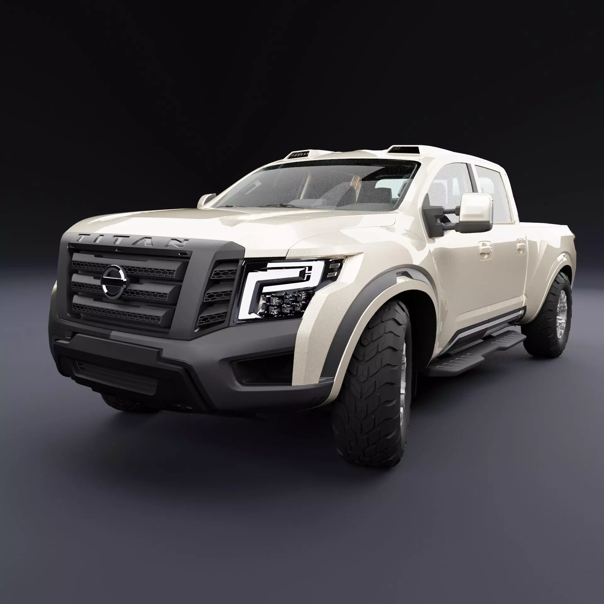 Nissan 4x4 Car Metallic Champagne Low-poly 3D model