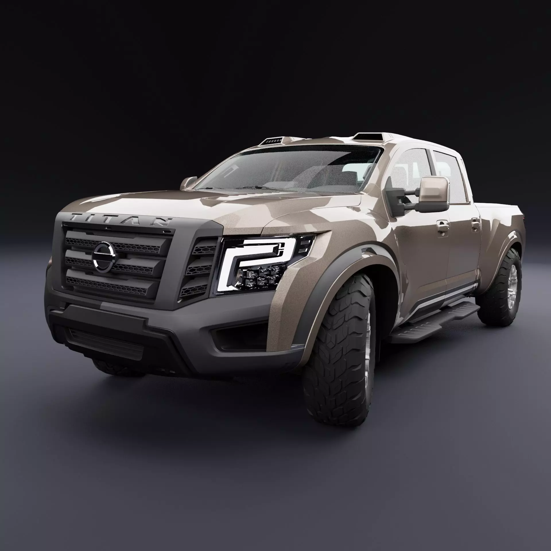 Nissan 4x4 Car Metallic Toupee Low-poly 3D model