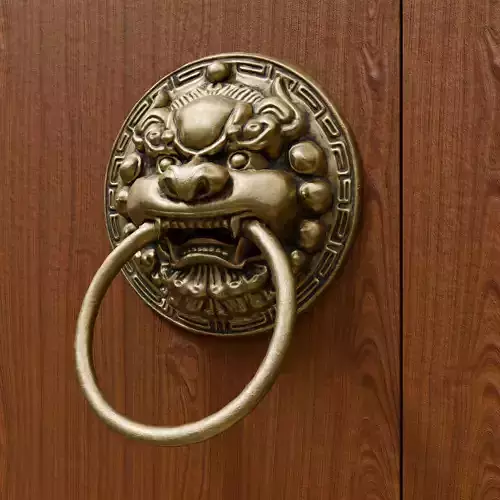 Chinese Style Beast Head Door Knocker 2 - Low Poly PBR Model
