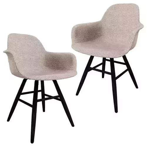 Contemporary Upholstered Dining Chair 3D Model Low-poly 3D model