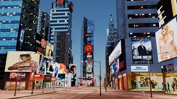 Times Square NYC Broadway New York City America Low-poly 3D model