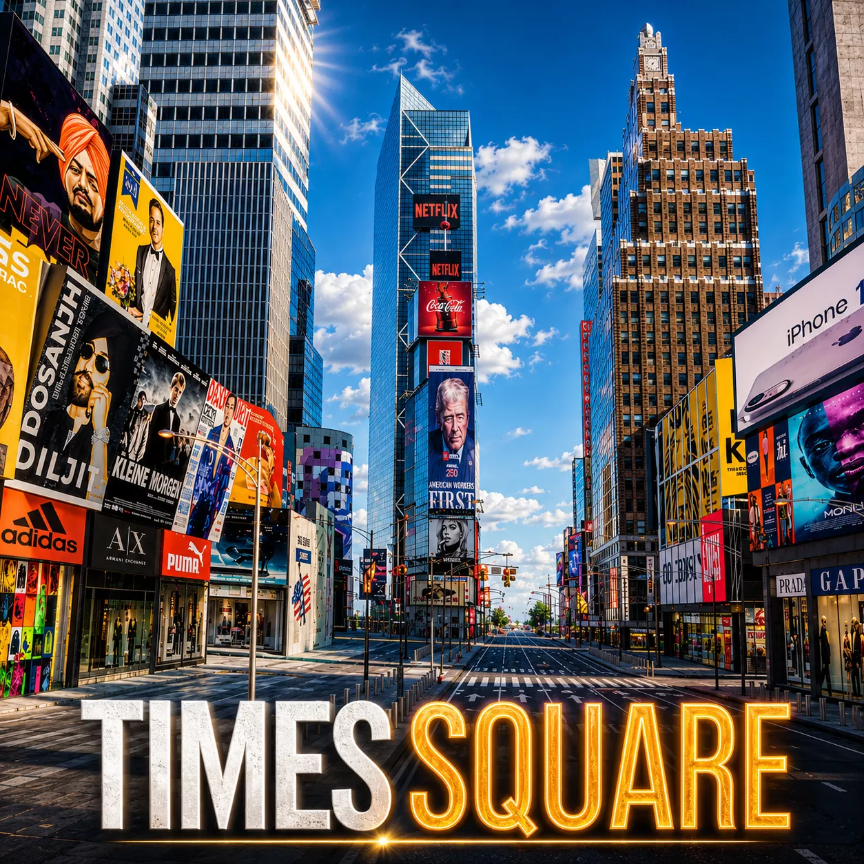 Times Square NYC Broadway New York City America Low-poly 3D model