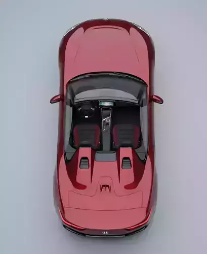 Elegant Red Sports Convertible Low-poly 3D model 5