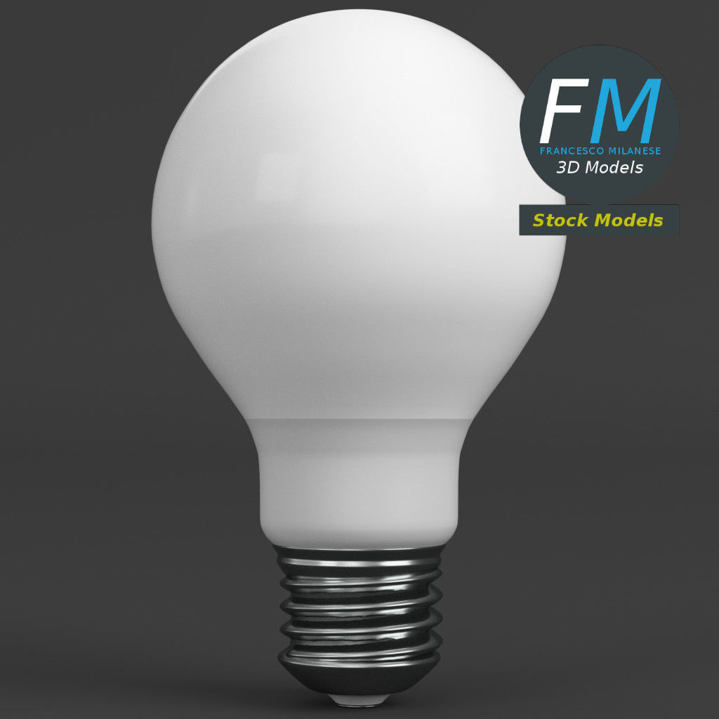 LED Fluorescent light bulb lamp 1 3D model_3