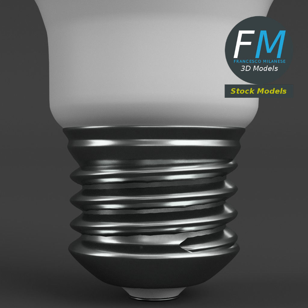 LED Fluorescent light bulb lamp 1 3D model_4