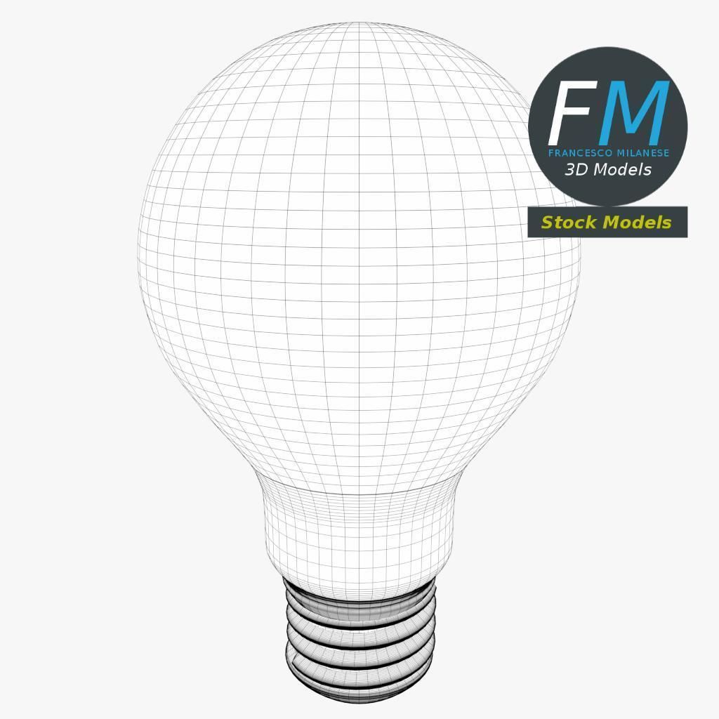 LED Fluorescent light bulb lamp 1 3D model_7
