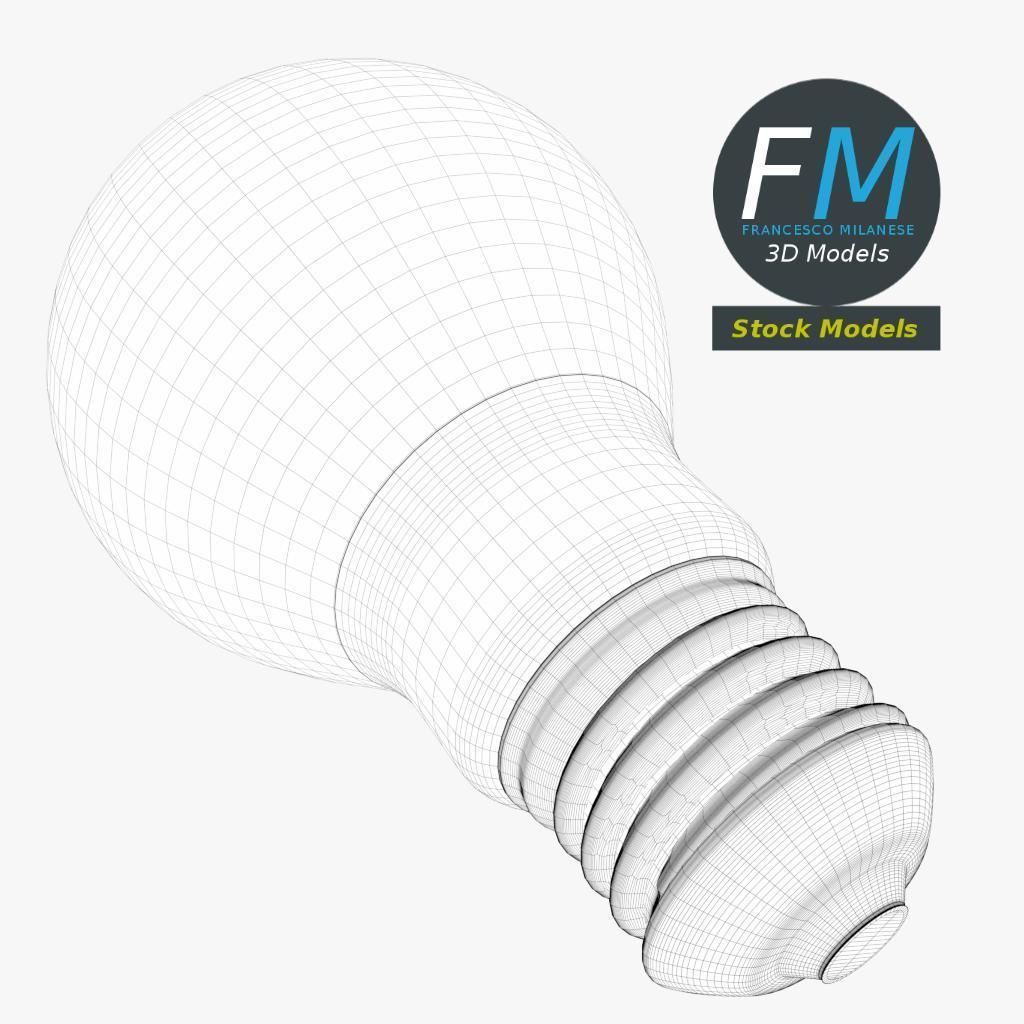 LED Fluorescent light bulb lamp 1 3D model_8