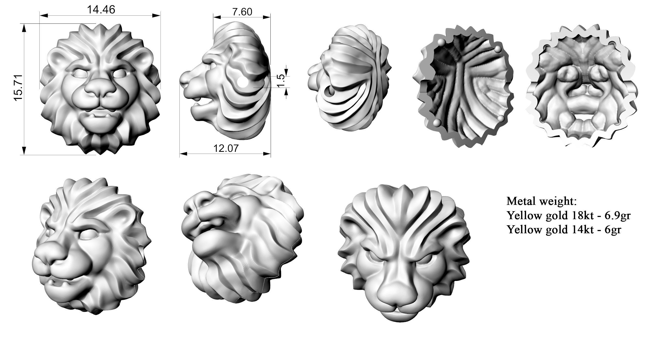 Lion head 3D print model_1