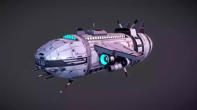 Spaceship 3D Model Low-poly 3D model