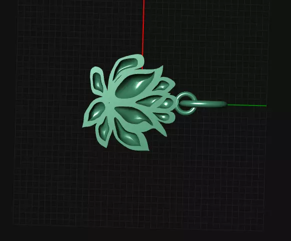 Lotus flower pendant 3D print model_6