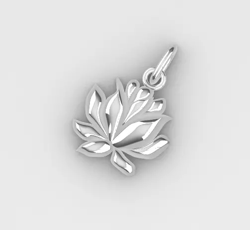 Lotus flower pendant 3D print model_1