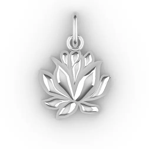 Lotus flower pendant 3D print model_0