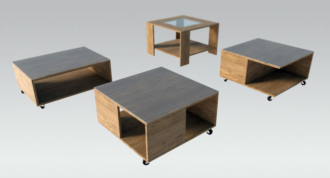 Assortment of coffee tables 3D model