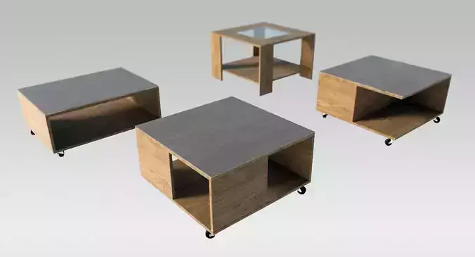 Assortment of coffee tables 3D model