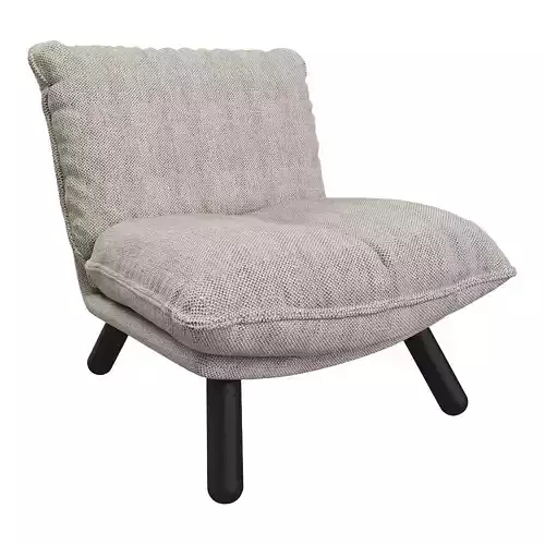 Plush Lounge Armchair 3D Model 