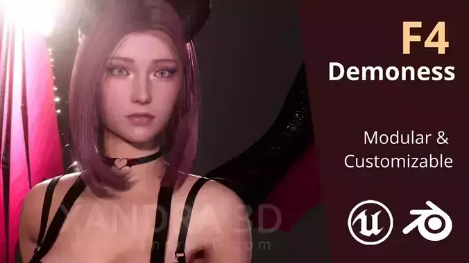F4 Demoness Low-poly 3D model