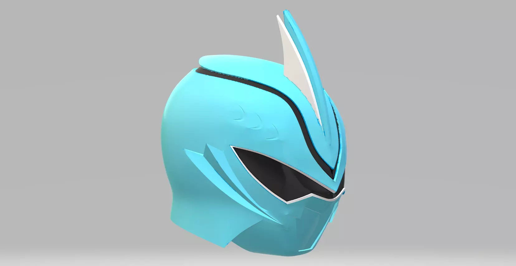 Power Rangers Jungle Fury Shark Spirit Ranger Helmet 3D print model_3