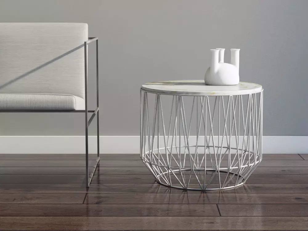 marble top coffee table 3D model_0