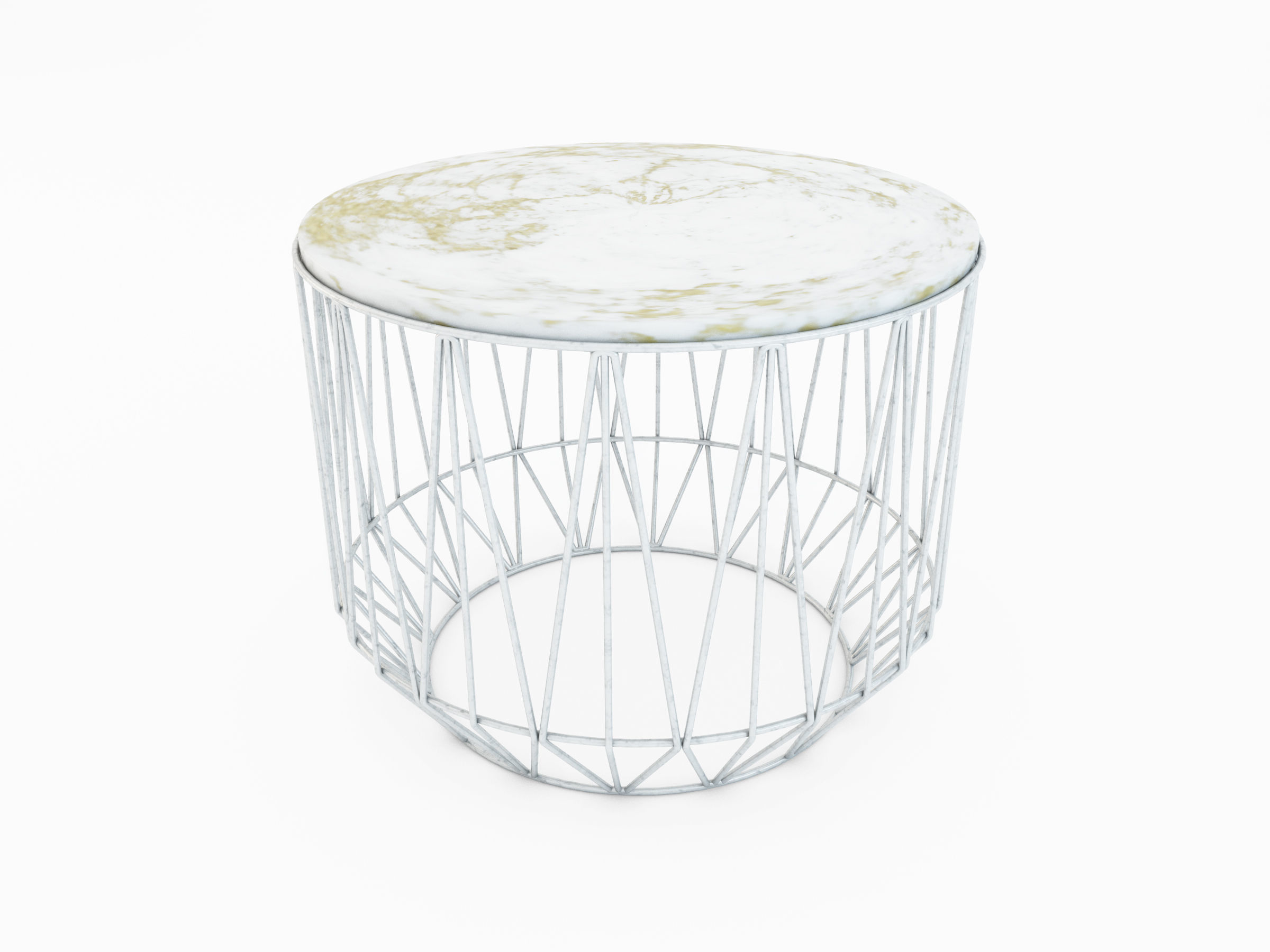 marble top coffee table 3D model_1