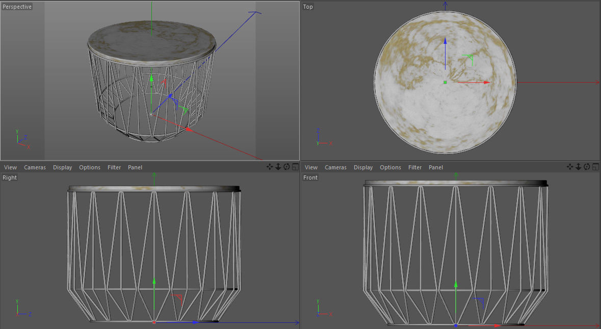 marble top coffee table 3D model_3