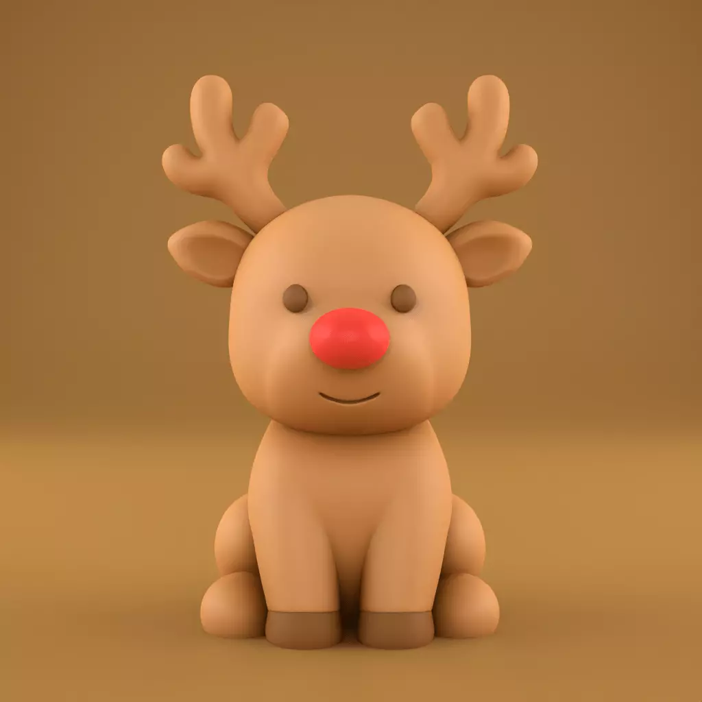 Cute Reindeer 3D Model for Holiday Decor 3D print model_0