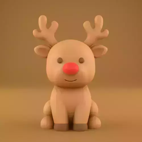 Cute Reindeer 3D Model for Holiday Decor 3D print model Cute Reindeer 3D Model for Holiday Decor 3D print model