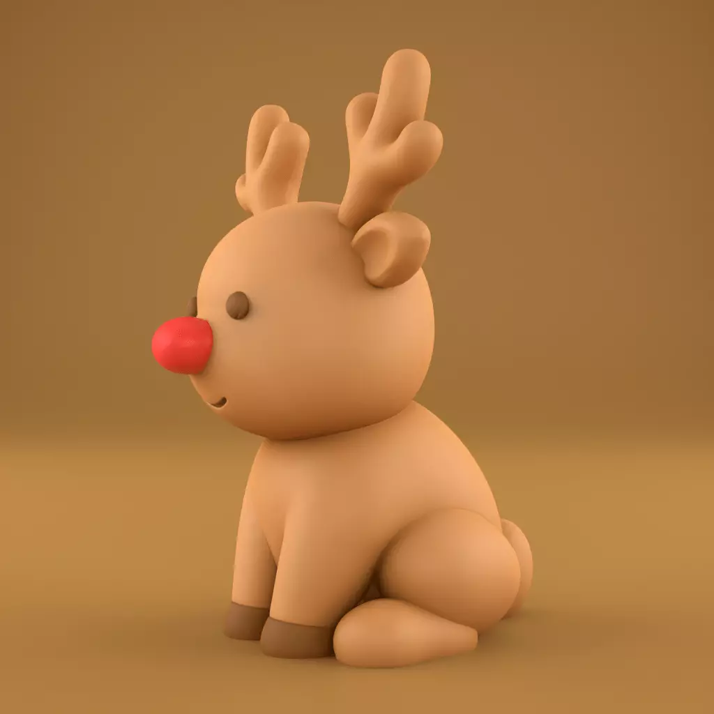 Cute Reindeer 3D Model for Holiday Decor 3D print model_1