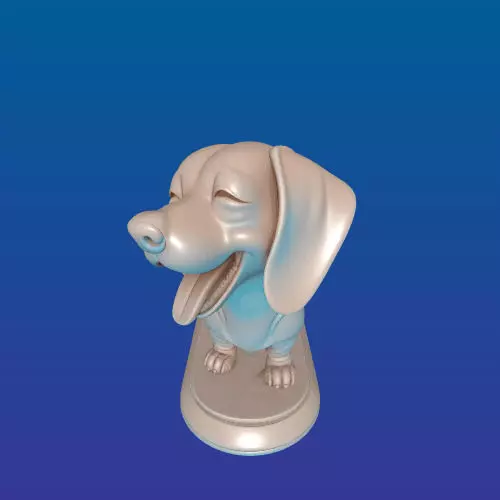 2317 Laughing Dachshund Color 3D Printed Statue 3D print model