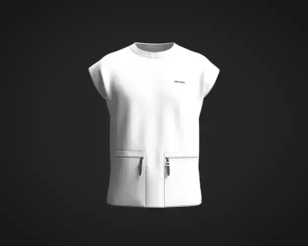 Mens vest zip pocket and print