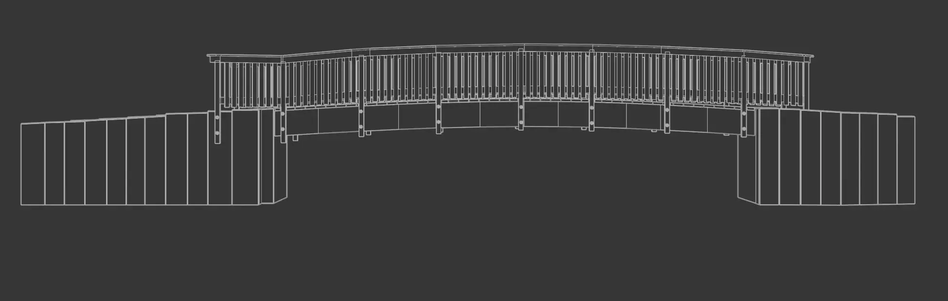 Footbridge Low-poly 3D model_9