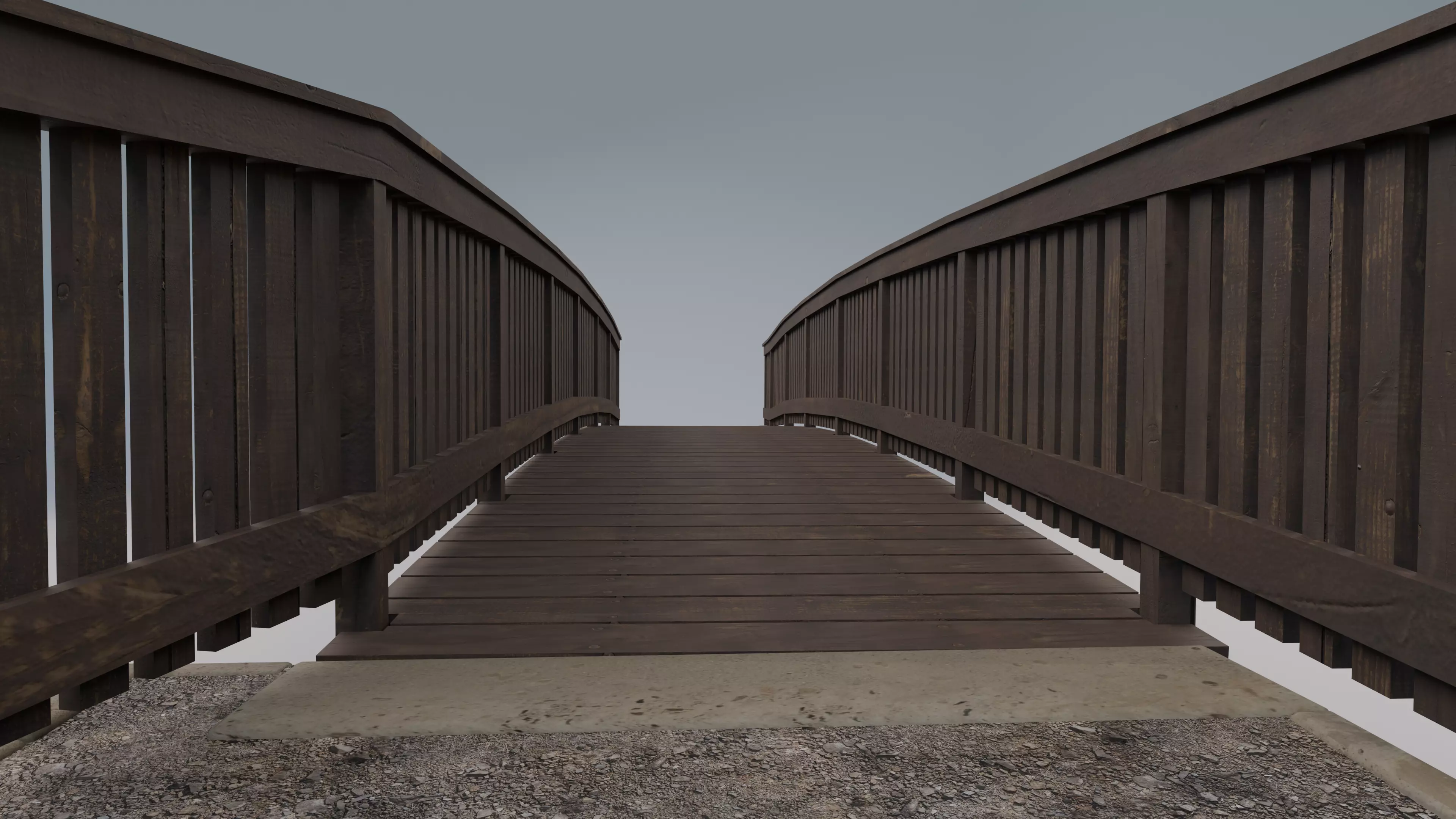 Footbridge Low-poly 3D model_2