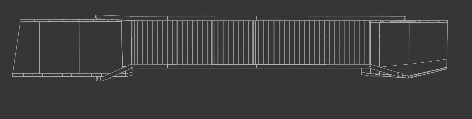 Footbridge Low-poly 3D model_8