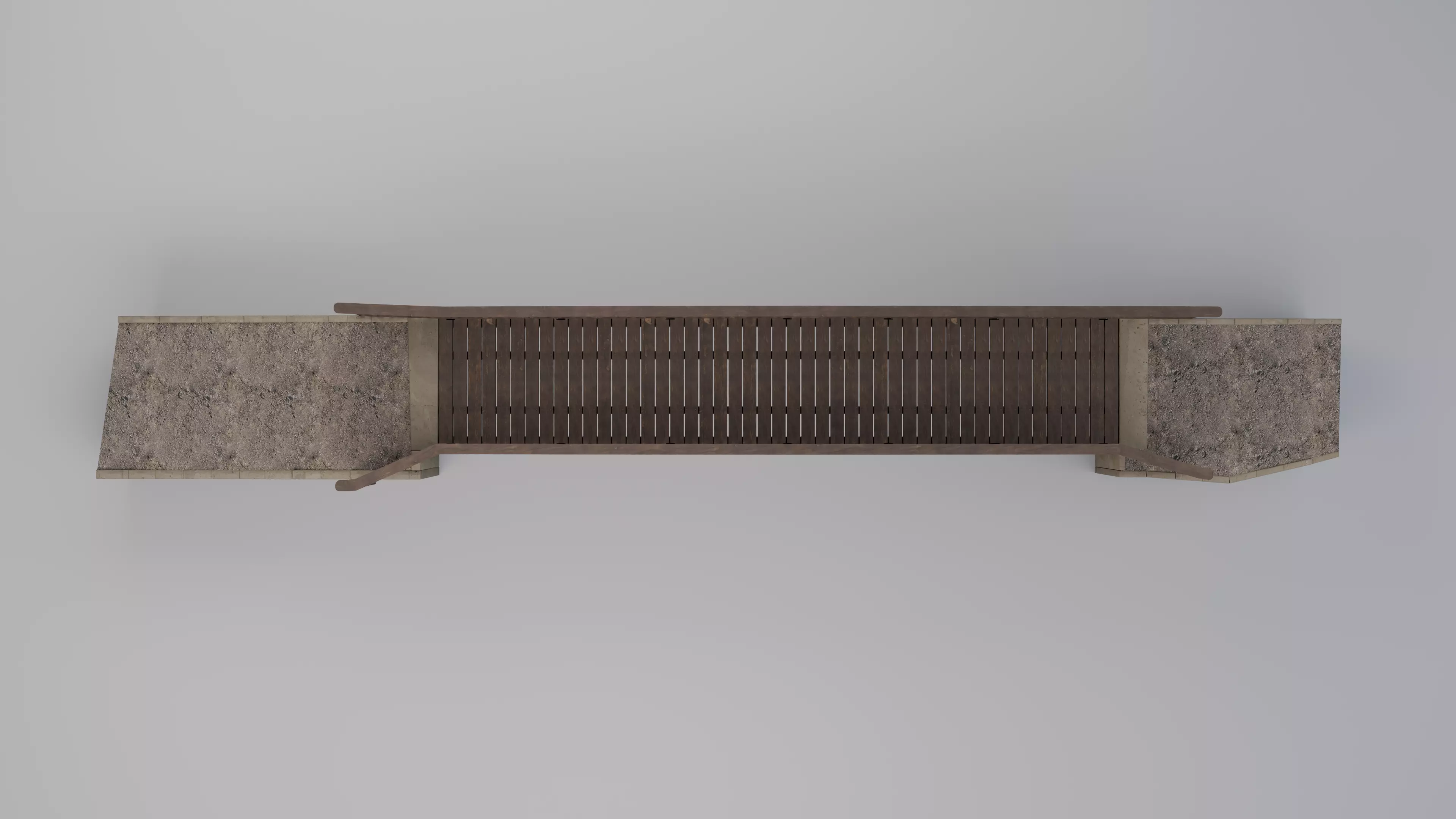 Footbridge Low-poly 3D model_3