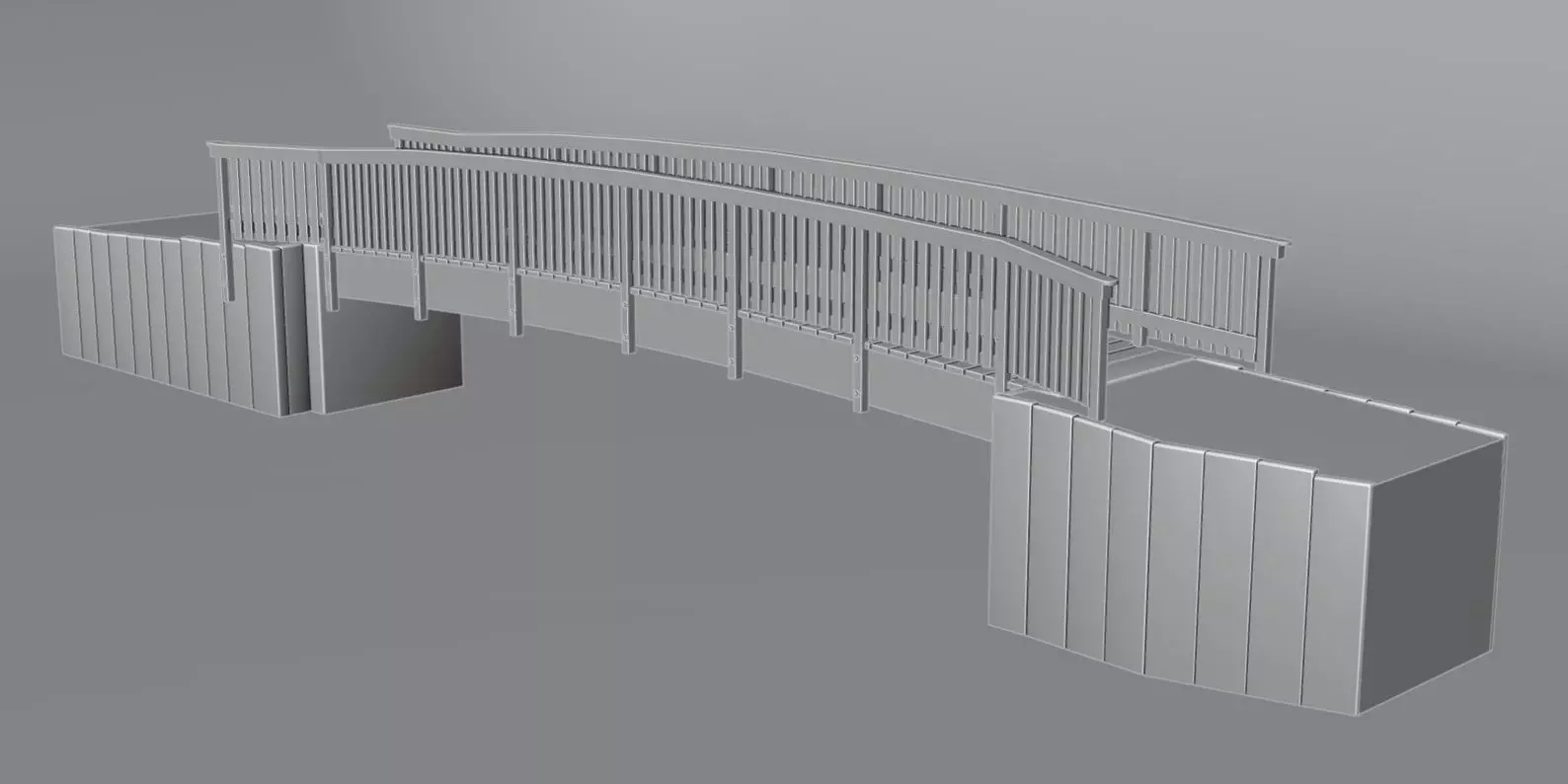 Footbridge Low-poly 3D model_11
